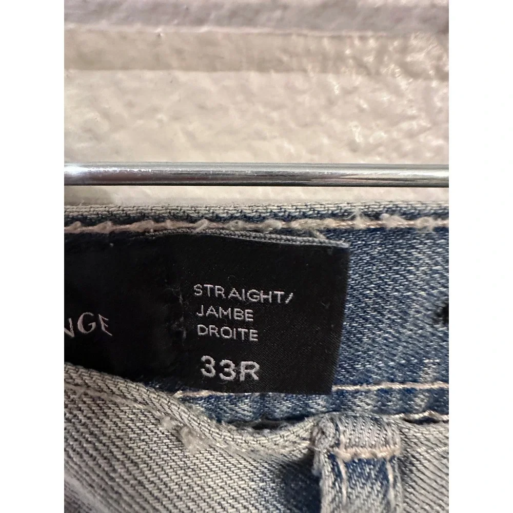 Armani Exchange Mens Jeans Straight Leg Denim Light Wash Size 33R